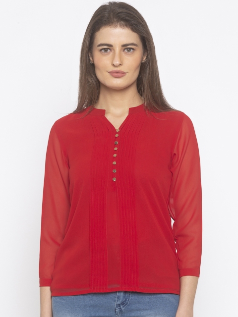 

Iti Women Red Solid Regular Top