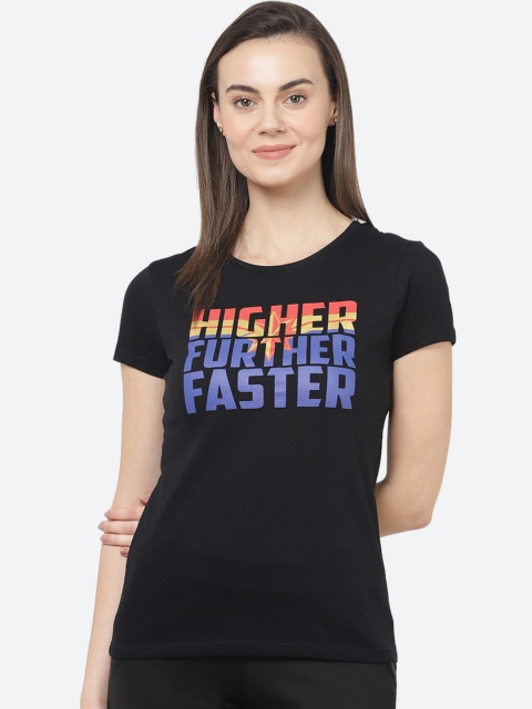 

Free Authority Women Black Printed Round Neck Captain Marvel T-shirt