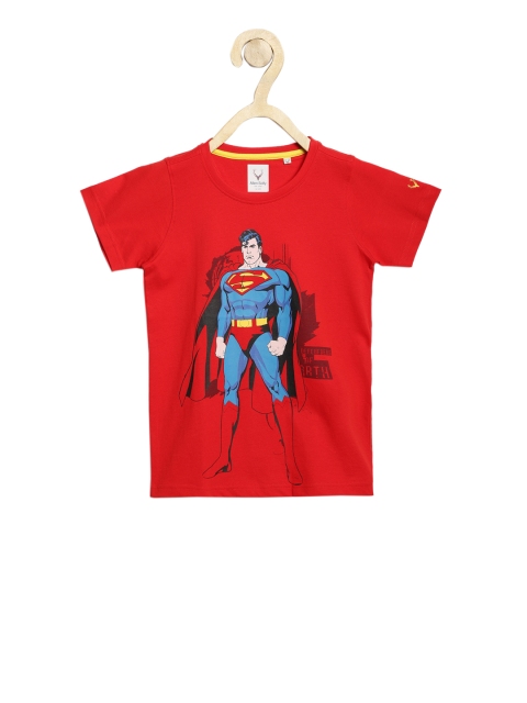 

Allen Solly Junior Boys Red Superman Printed Round Neck T-shirt