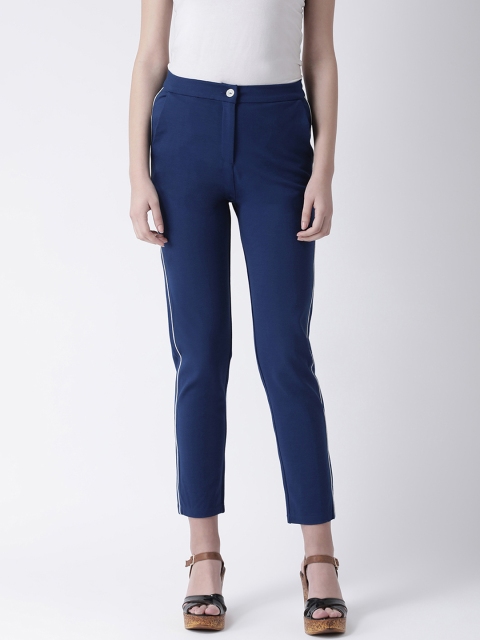 

Leo Sansini Women Blue Slim Fit Striped Regular Trousers