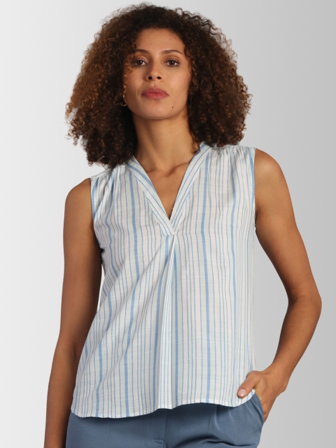 

FableStreet Women Blue Striped Top