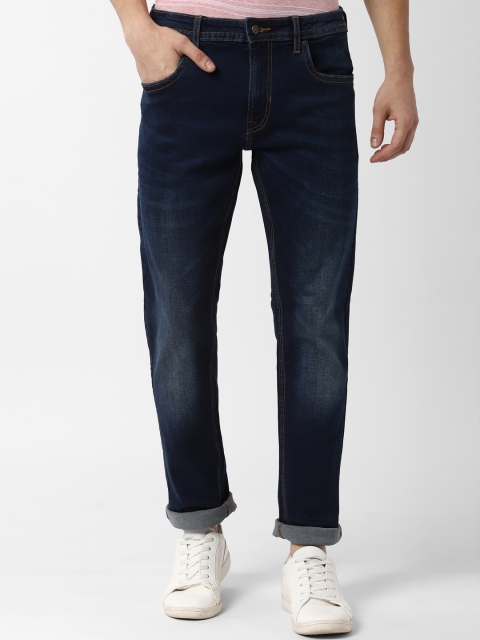 

Peter England Casuals Men Navy Blue Tapered Fit Mid-Rise Clean Look Stretchable Jeans
