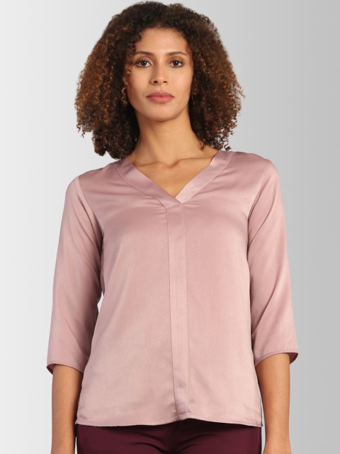 

FableStreet Women Pink Solid Top