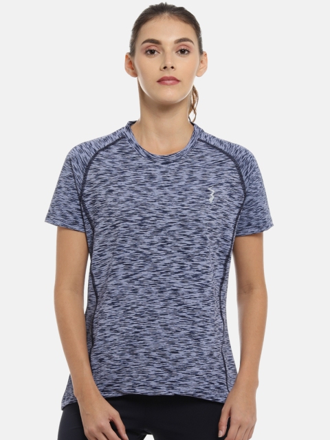 

Campus Sutra Women Lavender & Navy Blue Printed Round Neck T-shirt
