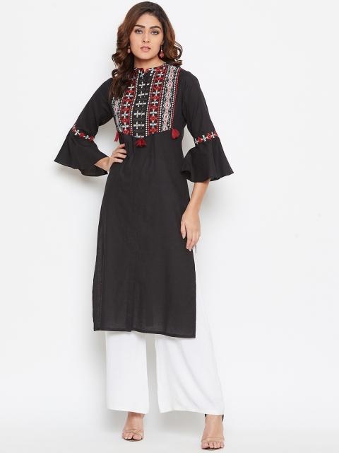

Prakhya Women Red & Black Yoke Design Straight Kurta