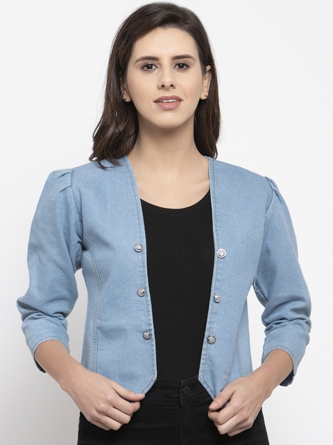 

VOXATI Women Blue Solid Tailored Jacket