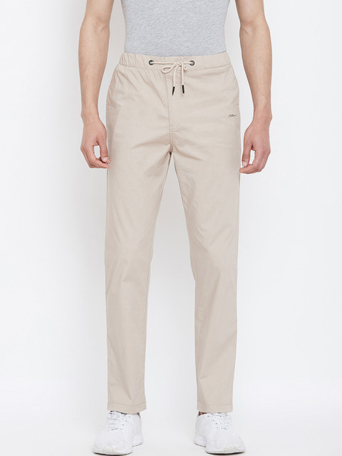

Octave Men Cream-Coloured Solid Slim-Fit Track Pants