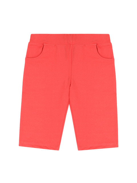 

Punkster Girls Coral-Coloured Solid Three-Fourth Jeggings