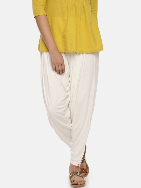 

Feather Soft Elite Women Cream-Coloured Solid Loose-Fit Patiala