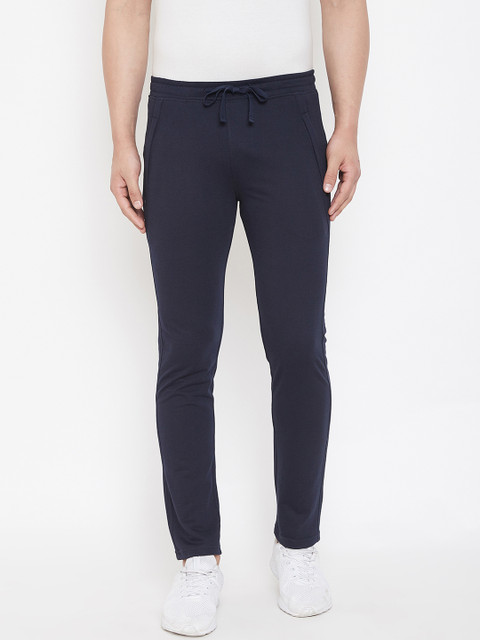 

Okane Men Navy Blue Solid Slim-Fit Track Pants