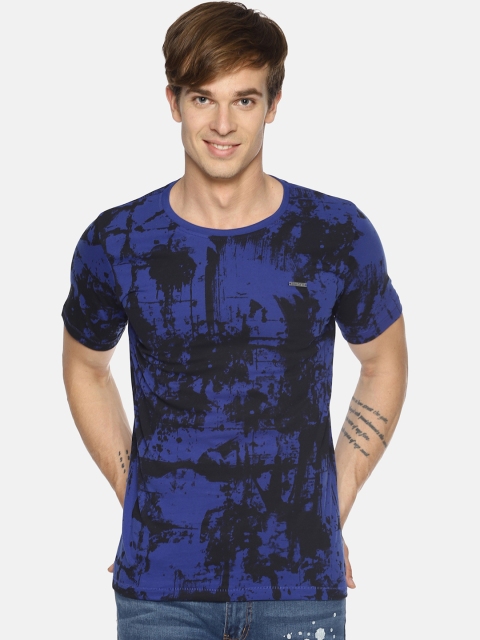 

IMPACKT Men Blue Printed Round Neck T-shirt