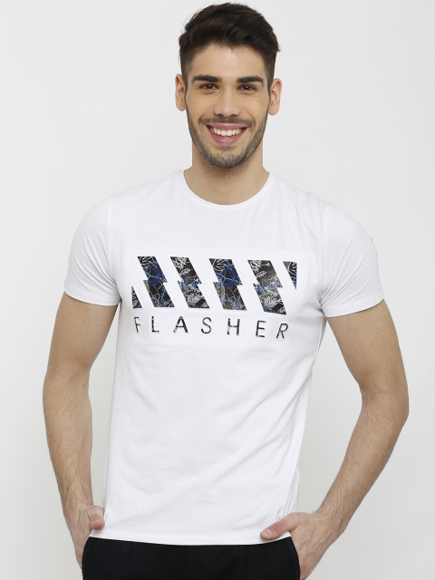 

Rex Straut Jeans Men White Printed Round Neck T-shirt
