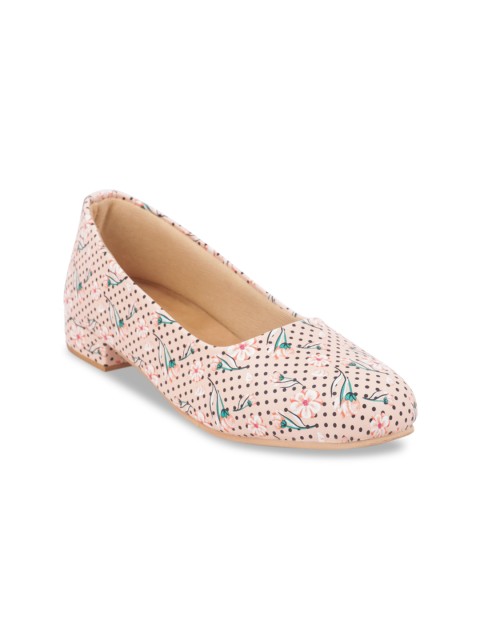 

TRENDS & TRADES Girls Pink & Green Printed Ballerinas