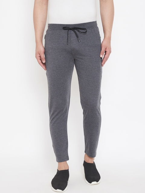 

Okane Men Grey Solid Slim-Fit Track Pants
