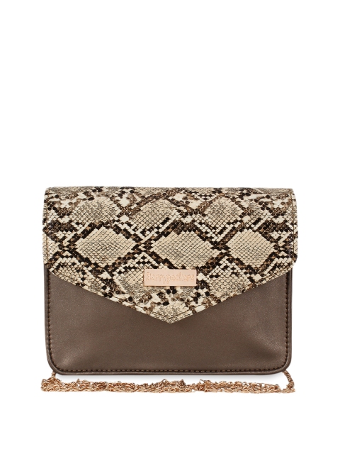

Berrypeckers Beige & Brown Snakeskin Printed Sling Bag