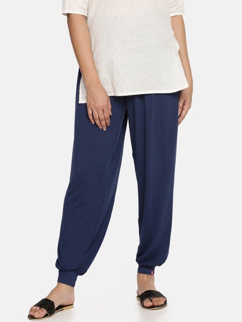 

Feather Soft Elite Women Navy Blue Solid Loose-Fit Harem Pants
