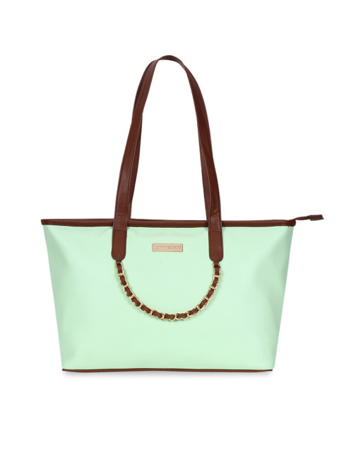 

Berrypeckers Sea Green & Brown Solid Shoulder Bag