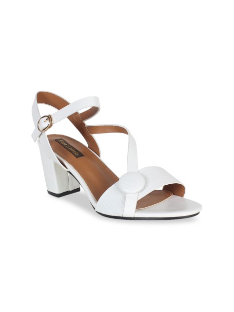 

Flat n Heels Women White Solid Block Heels