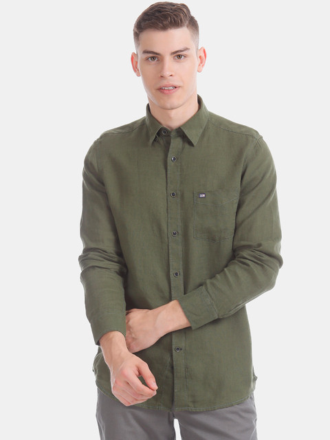 

Arrow Sport Men Olive Green Slim Fit Solid Casual Shirt