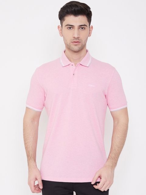 

Octave Men Pink Solid Polo Collar T-shirt