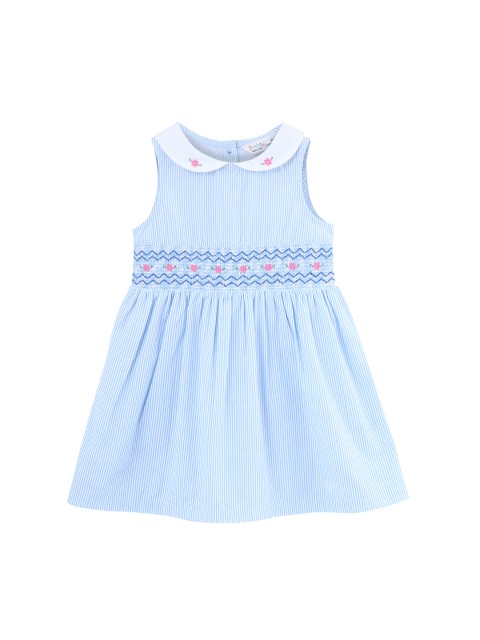 

Beebay Girls Blue & White Embroidered Fit and Flare Dress