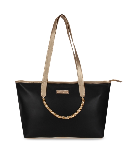 

Berrypeckers Black & Beige Solid Shoulder Bag