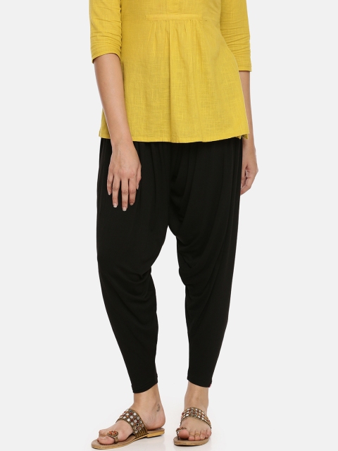 

Feather Soft Elite Women Black Solid Loose-Fit Patiala