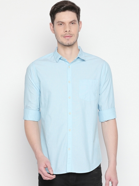 

BYFORD by Pantaloons Men Blue Slim Fit Solid Casual Shirt