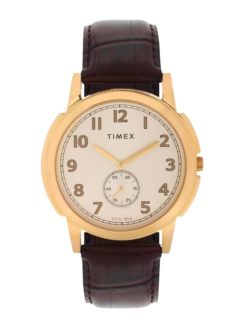 

Timex Men Beige Analogue Leather Watch TW000U314