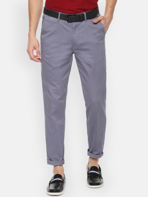 

V Dot Men Blue Slim Fit Solid Regular Trousers