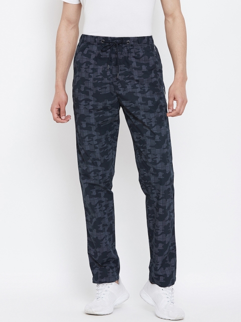 

Octave Men Navy Blue Camouflage Printed Slim Fit Track Pants