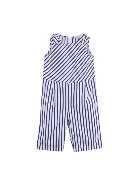

Beebay Girls Navy Blue & White Striped Basic Jumpsuit