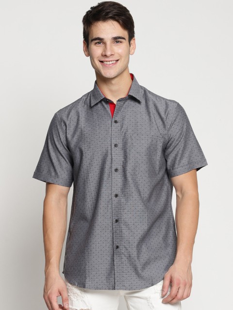 

Balista Men Grey Regular Fit Printed Casual Shirt