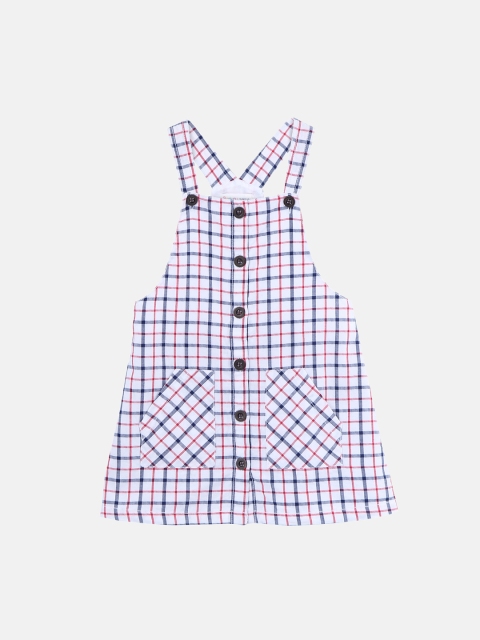 

Beebay Girls White & Red Checked Pinafore Dress