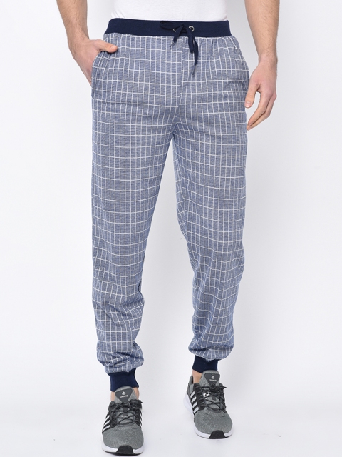 

VIMAL JONNEY Men Grey & White Checked Jogger