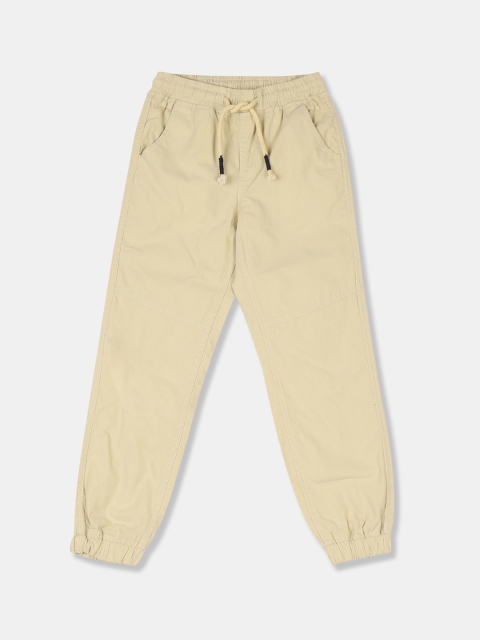 

Cherokee Boys Beige Solid Knitted Joggers