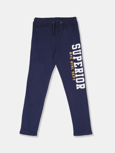 

Cherokee Boys Navy Blue Solid Track Pants