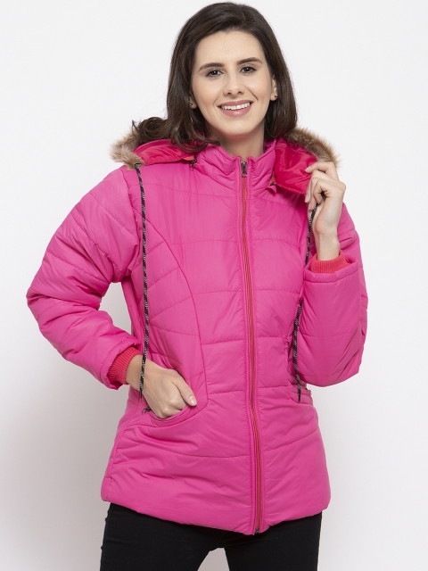 

VOXATI Women Pink Solid Padded Jacket
