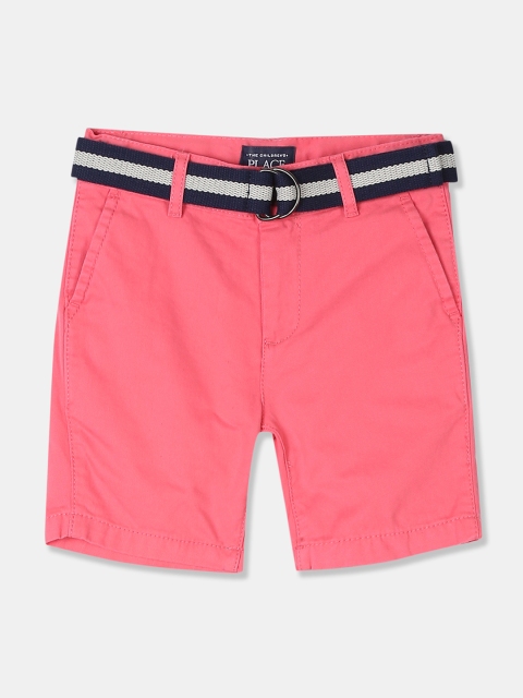 

The Childrens Place Boys Pink Solid Regular Shorts