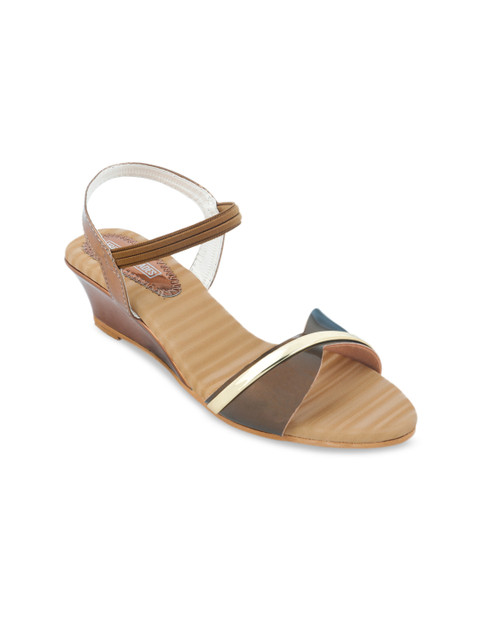 

TRENDS & TRADES Girls Brown Embellished Open Toe Flats