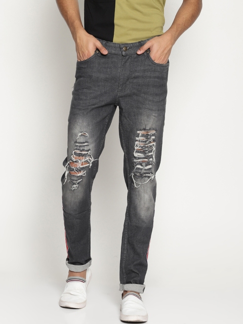 

KULTPRIT Men Grey Skinny Fit Mid-Rise Highly Distressed Stretchable Jeans