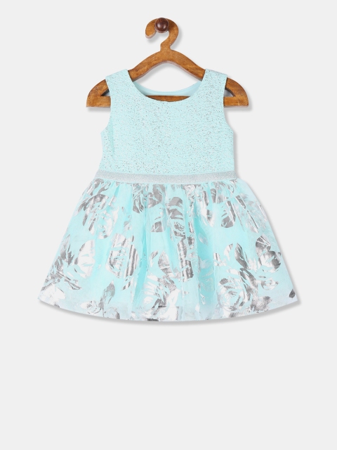 

The Childrens Place Girls Blue Floral Printed Fit and Flare Dress
