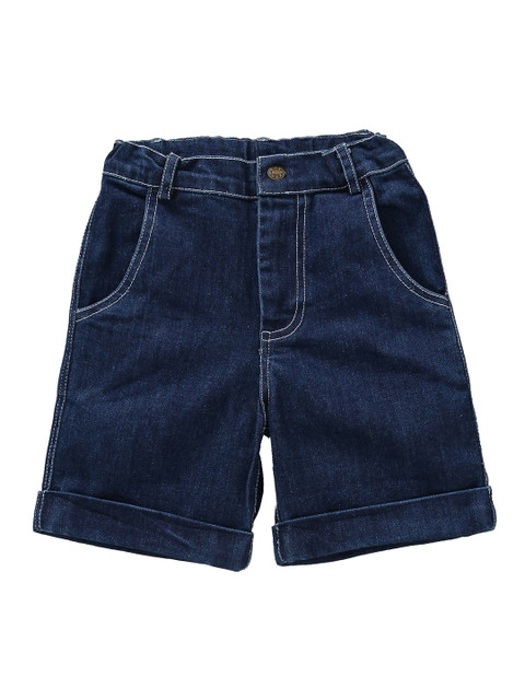 

Nino Bambino Boys Blue Solid Slim Fit Denim Shorts