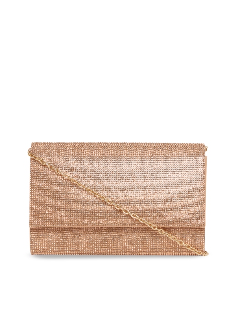 

ALDO Rose Gold Embellished Handheld Bag