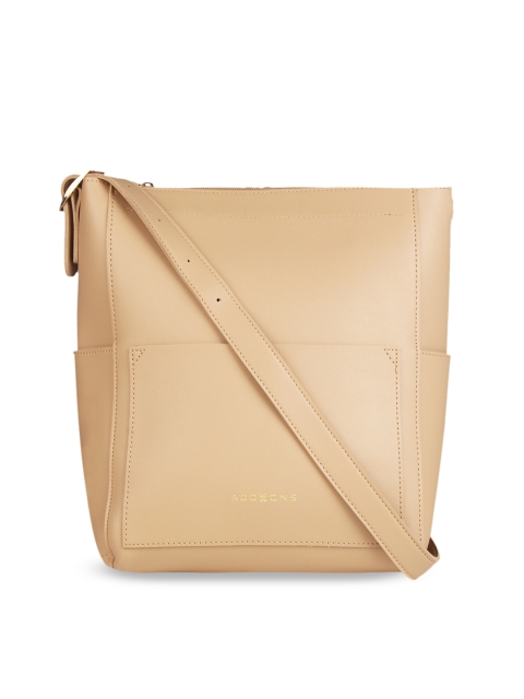 

Addons Beige Solid Sling Bag