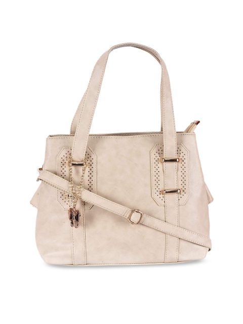 

Butterflies Cream-Coloured Solid Handheld Bag