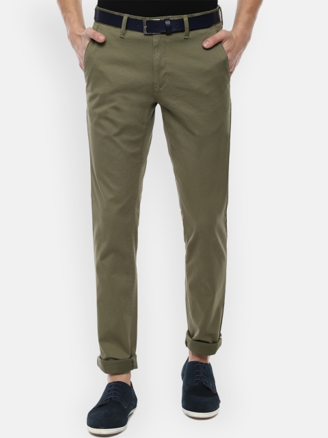 

Van Heusen Sport Men Olive Green Slim Fit Solid Regular Trousers