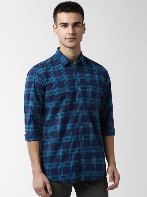 

Peter England Casuals Men Blue Slim Fit Checked Casual Shirt