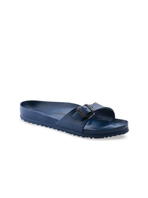 

Birkenstock Women Navy Blue Madrid EVA Solid Open Toe Narrow Width Flats