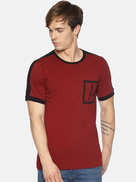 

IMPACKT Men Maroon Printed Round Neck T-shirt